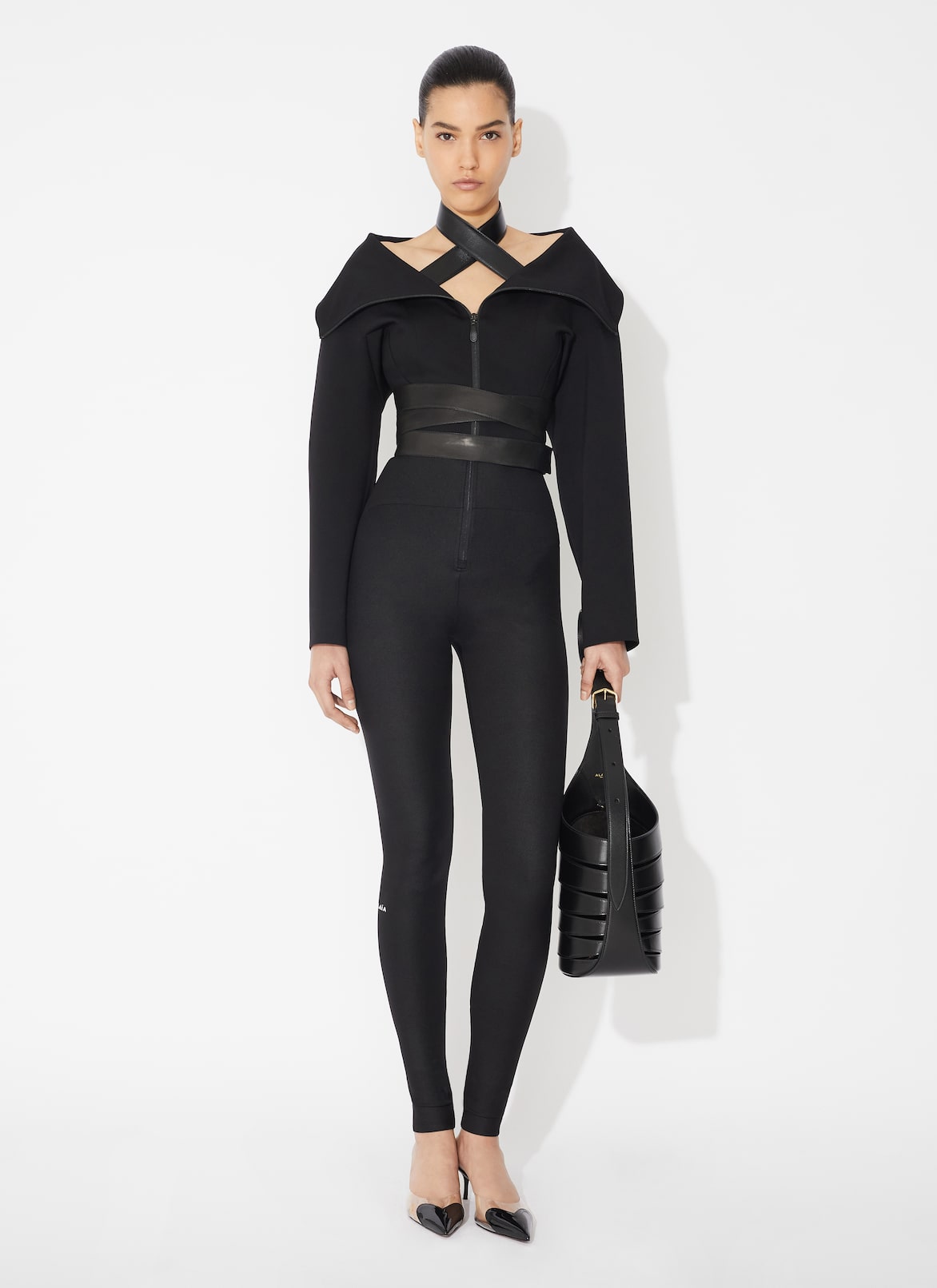 Sculpting jersey jacket ALAÏA BLACK SCULPTING JERSEY JACKET